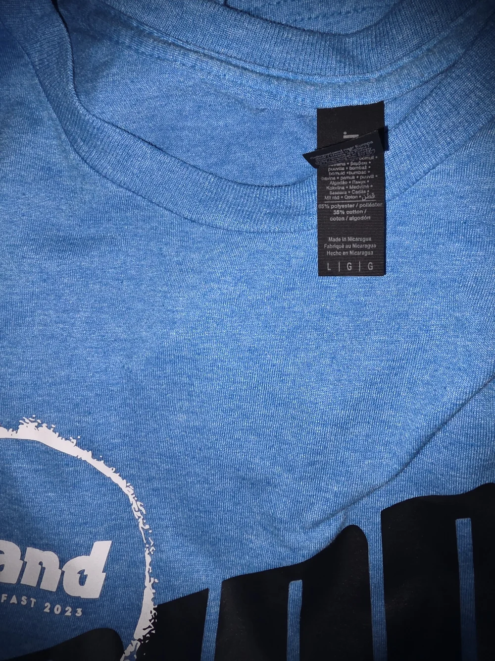 Gildan Blue Tee with White Faith Graphic